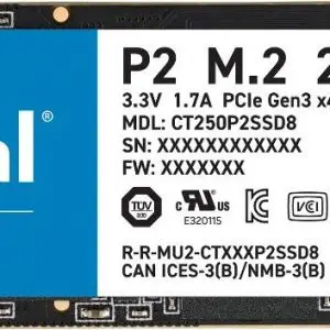 Crucial P2 250GB M.2 2280 Internal Solid State Drive with PCIe NVMe Technology Computer-Product Crucial P2 250GB M.2 2280 Internal Solid State Drive with PCIe NVMe Technology Available in India