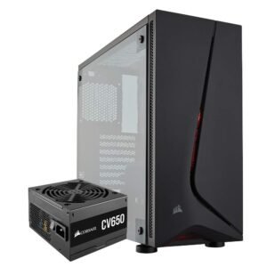 Corsair SPEC-05 (ATX) With CV650 SMPS Mid Tower Cabinet With Transparent Side Panel (Black) CC-9020125-UK Power Supply-Corsair