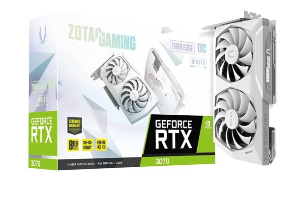 Zotac Gaming GEFORCE RTX 3070 TWIN EDGE OC LHR White Edition 8GB GDDR6 256-BIT Gaming GRAPHICS CARD ZT-A30700J-10PLHR Graphic Card-Zotac