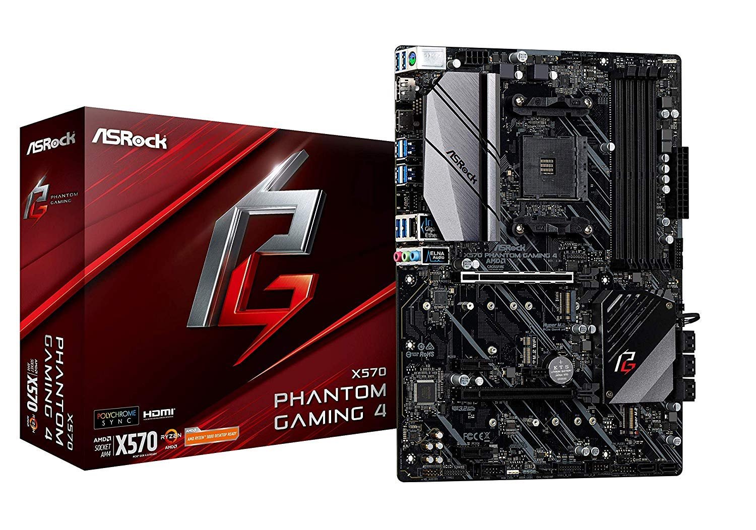 ASRock X570 Phantom Gaming 4 X570 AMD AM4 Motherboard MOTHERBOARD-Asrock ASRock X570 Phantom Gaming 4 X570 AMD AM4 Motherboard MOTHERBOARD-Asrock