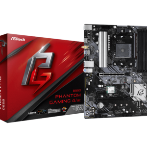 ASRock B550 Phantom Gaming 4/ac (Wi-Fi) Motherboard (AMD Socket AM4/3rd Gen Ryzen Series CPU/Max 128GB DDR4 4733MHz Memory) MOTHERBOARD-Asrock