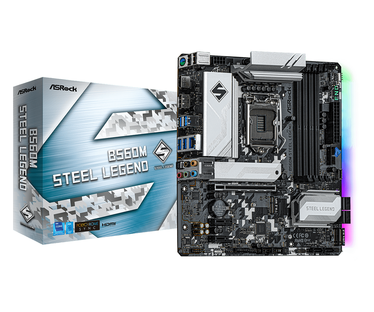 ASRock B560M Steel Legend Socket LGA 1200 Micro ATX Motherboard MOTHERBOARD-Asrock ASRock B560M Steel Legend Socket LGA 1200 Micro ATX Motherboard MOTHERBOARD-Asrock