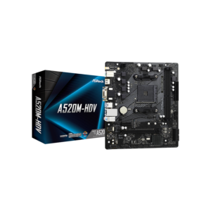 ASROCK A520M-HDV MOTHERBOARD (AMD SOCKET AM4/RYZEN 3RD GEN SERIES CPU/MAX 64GB DDR4 4600MHZ MEMORY) MOTHERBOARD-Asrock