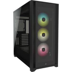 Corsair iCUE 5000X RGB Tempered Glass Mid-Tower ATX Black PC Smart Cabinet CC-9011212-WW PC Cabinet-Corsair
