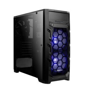 ANTEC GX202 BLUE LED ATX MID TOWER BLACK CABINET WITH TRANSPARENT SIDE PANEL PC Cabinet-Antec