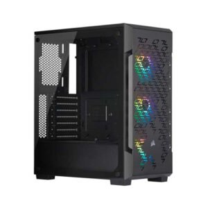 Corsair iCUE 220T RGB Airflow Tempered Glass Black Mid-Tower Smart Case CC-9011173-WW PC Cabinet-Corsair