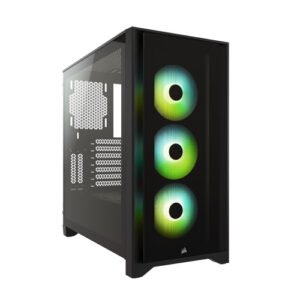 Corsair iCUE 4000X RGB Tempered Glass Mid-Tower ATX Black Cabinet CC-9011204-WW PC Cabinet-Corsair
