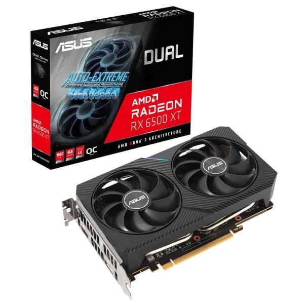 Asus Dual AMD Radeon RX 6500 XT OC Edition 4GB GDDR6 Graphics Card Graphics Card Asus Dual AMD Radeon RX 6500 XT OC Edition 4GB GDDR6 Graphics Card Graphics Card