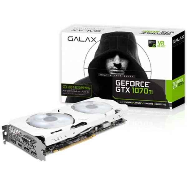 Galax NVIDIA GeForce GTX 1070Ti Ex-SNPR White Gaming Graphics Card, 8GB GDDR5, 256-Bit Graphics Card Galax NVIDIA GeForce GTX 1070Ti Ex-SNPR White Gaming Graphics Card, 8GB GDDR5, 256-Bit Graphics Card