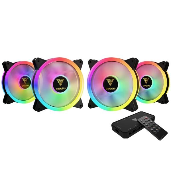 Gamdias Aeolus M2 1204R 120mm ARGB Cabinet Fan (4 Pack) CPU Coolers Gamdias Aeolus M2 1204R 120mm ARGB Cabinet Fan (4 Pack) CPU Coolers