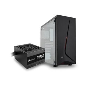 Corsair SPEC-05 (ATX) With CV650 SMPS Mid Tower Cabinet With Transparent Side Panel (Black) CC-9020125-UK PC Cabinet-Corsair